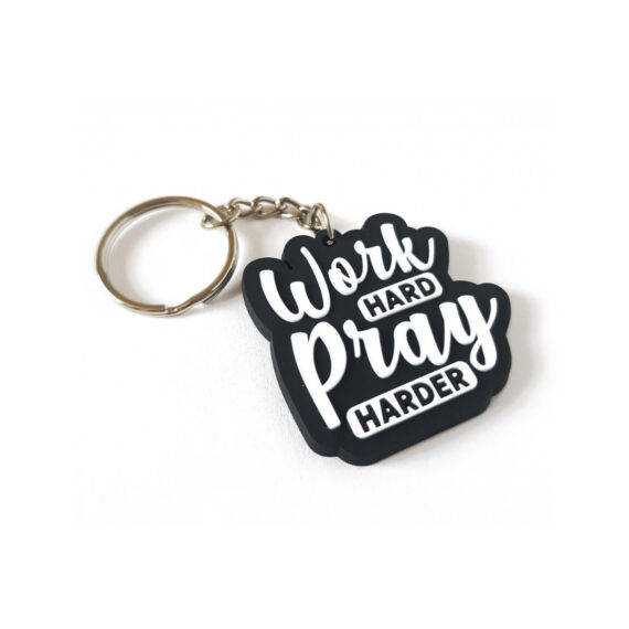 work-hard-pray-harder-sleutelhanger